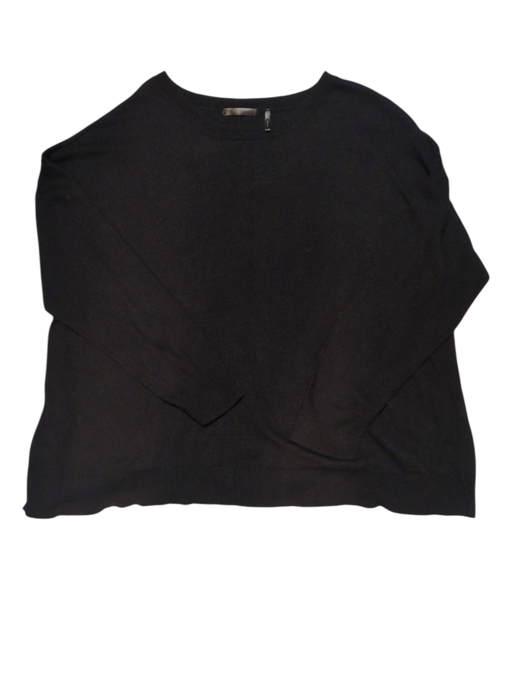 Women's 1X Black Knit Pullover Sweater Crew Neck Long Sleeve Plus Size